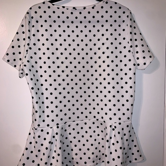 Amazon Black & White Polka Dot Peplum - Picture 2 of 2
